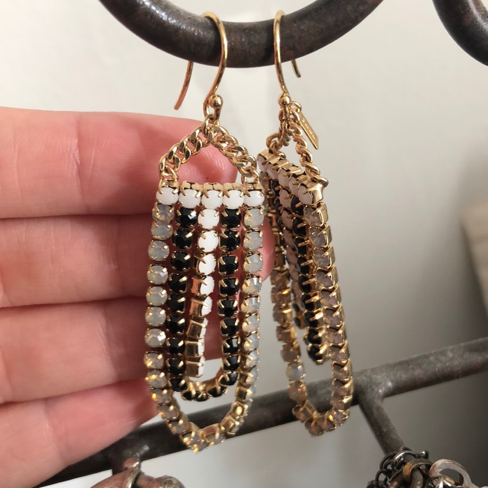 Coach silver and gold chain earrings